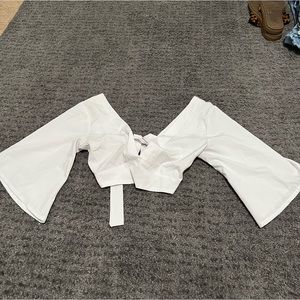 White lightweight crop top
